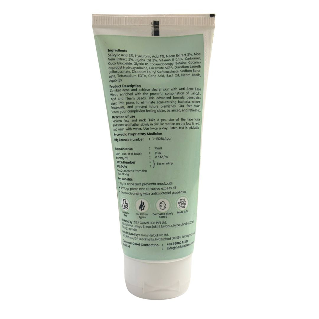 Anti-Acne Face Wash- 75ml